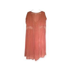 Free People Salmon Boho Lace-Trimmed Dress Size XS